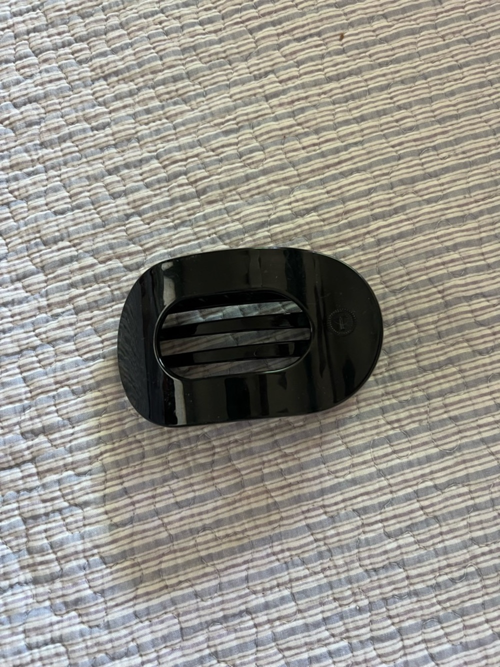 Teleties Black Large Flat Round Hair Clip